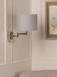 Laura Ashley Marlowe Swing Arm Wall Light, Polished Nickel - thumbnail 2