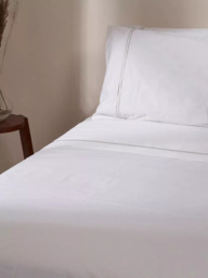 Truly Satin Stitch Cotton Bedding, White - thumbnail 3