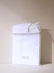 Truly Satin Stitch Cotton Bedding, White - thumbnail 4