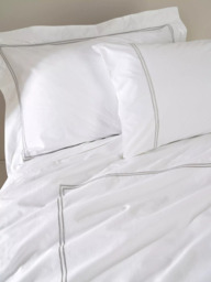 Truly Satin Stitch Cotton Bedding, White - thumbnail 6