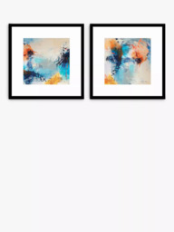 John Lewis Natasha Barnes 'Promise' Abstract Framed Print & Mount, Set of 2, 61.5 x 61.5cm, Blue/Multi - thumbnail 1