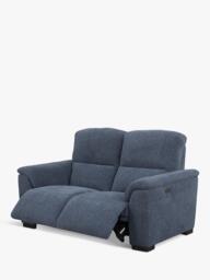 John Lewis Unwind Medium 2 Seater Power Recliner Sofa, Blue Chenille - thumbnail 4