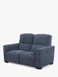 John Lewis Unwind Medium 2 Seater Power Recliner Sofa, Blue Chenille - thumbnail 3