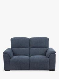 John Lewis Unwind Medium 2 Seater Power Recliner Sofa, Blue Chenille