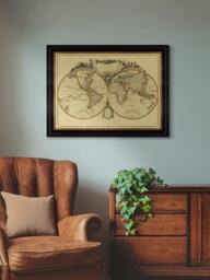 Brookpace Lascelles 'Mappemonde , 1782' Map Framed Print, 60 x 80cm - thumbnail 2