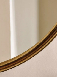 Nkuku Almora Round Metal Wall Mirror, 88cm, Antique Brass - thumbnail 2