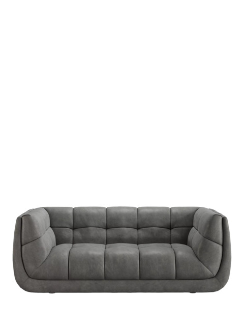 At The Helm Leo Large 2 Seater Leather Sofa, Limestone Leather - image 1