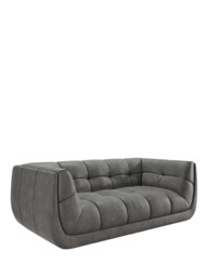 At The Helm Leo Large 2 Seater Leather Sofa, Limestone Leather - thumbnail 3