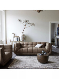 At The Helm Leo Large 2 Seater Leather Sofa, Limestone Leather - thumbnail 2
