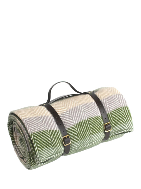 Tweedmill Water Resistant Backed Striped Wool Picnic Rug, 160 x 145cm, Multi