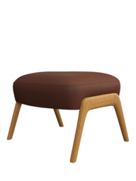 John Lewis Hendricks Leather Footstool, Light Leg - thumbnail 4