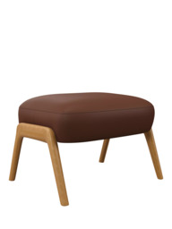 John Lewis Hendricks Leather Footstool, Light Leg