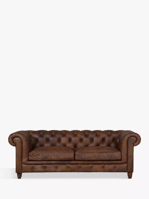 Halo Earle Chesterfield Large 3 Seater Leather Sofa - image 1