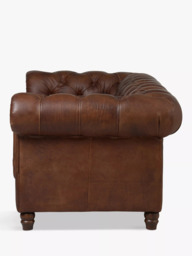 Halo Earle Chesterfield Large 3 Seater Leather Sofa - thumbnail 4