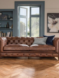 Halo Earle Chesterfield Large 3 Seater Leather Sofa - thumbnail 6