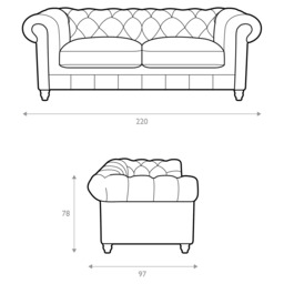 Halo Earle Chesterfield Large 3 Seater Leather Sofa - thumbnail 2
