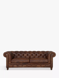 Halo Earle Chesterfield Large 3 Seater Leather Sofa - thumbnail 1