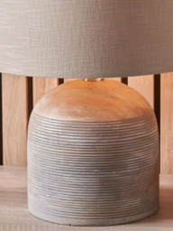 Pacific Nelu Grey Wooden Table Lamp - thumbnail 4