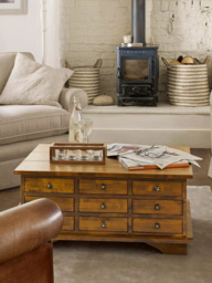 Laura Ashley Garrat 9 Drawer Coffee Table, Dark Brown - thumbnail 2