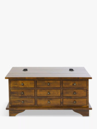 Laura Ashley Garrat 9 Drawer Coffee Table, Dark Brown
