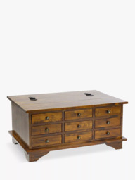 Laura Ashley Garrat 9 Drawer Coffee Table, Dark Brown - thumbnail 3