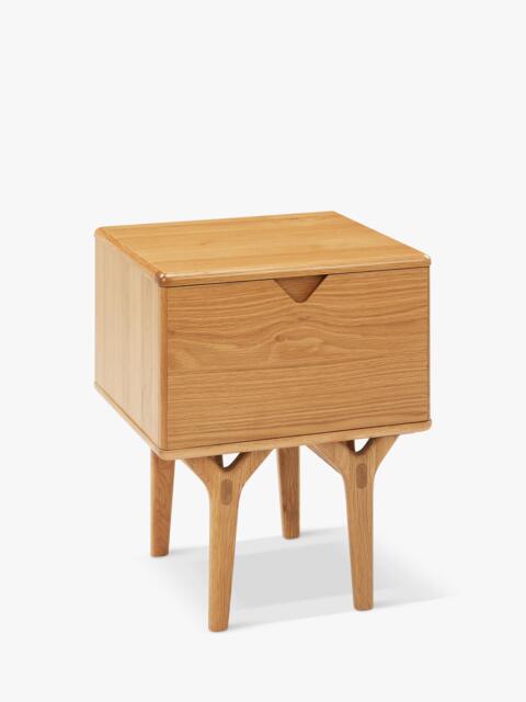 John Lewis X-Ray Oak Wood 1 Drawer Bedside Table, Oak - image 1