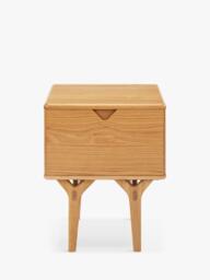 John Lewis X-Ray Oak Wood 1 Drawer Bedside Table, Oak - thumbnail 3