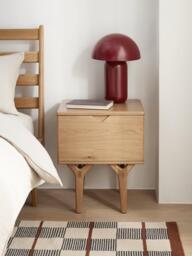 John Lewis X-Ray Oak Wood 1 Drawer Bedside Table, Oak - thumbnail 2