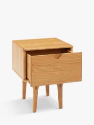 John Lewis X-Ray Oak Wood 1 Drawer Bedside Table, Oak - thumbnail 6