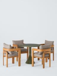 John Lewis Terra Teak Wood Garden Dining Chairs, Set of 2