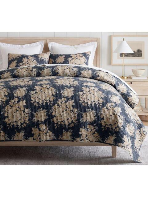 Pottery Barn Juliette Toile Handcrafted Reversible Pick-Stitch Kingsize Bedspread - image 1