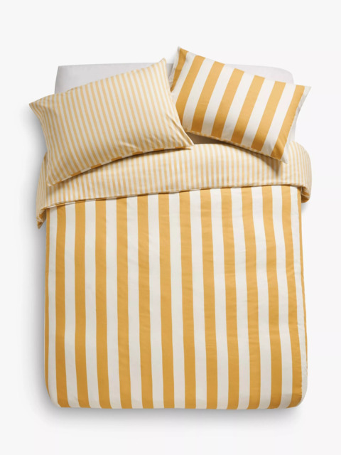 John Lewis Block Stripe Reversible Pure Cotton Duvet Cover Set - image 1