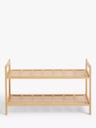 John Lewis Bamboo Shoe Rack, 2 Tier - thumbnail 3