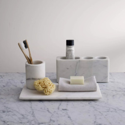 John Lewis Marble Toothbrush Holder, White - thumbnail 2