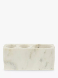John Lewis Marble Toothbrush Holder, White - thumbnail 1
