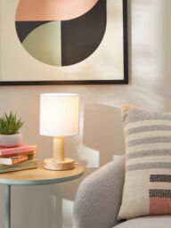 John Lewis ANYDAY Slater Wood Touch Table Lamp - thumbnail 2