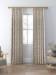 John Lewis Langley Leaf Weave Pair Lined Pencil Pleat Curtains - thumbnail 3