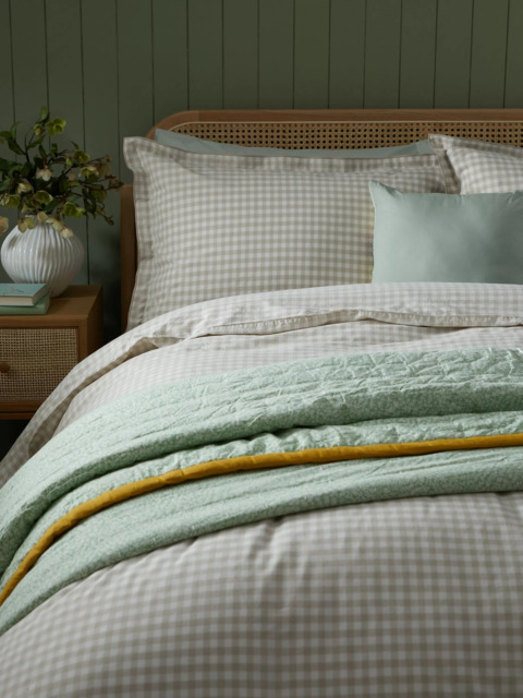 John Lewis Gingham Pure Cotton Weave Duvet Cover Set - image 1