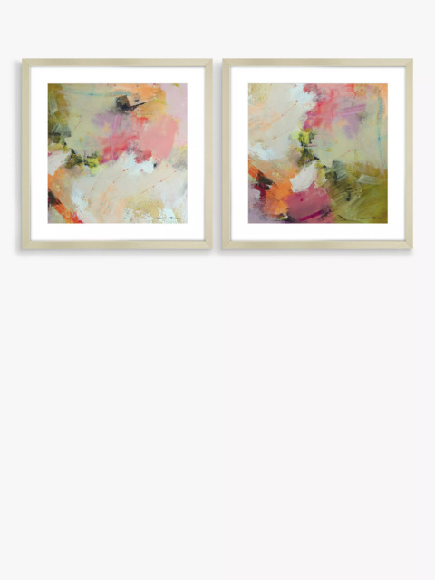 John Lewis Natasha Barnes 'Cherry Blossum' Framed Print, Set of 2, 62.5 x 62.5cm, Multi - image 1