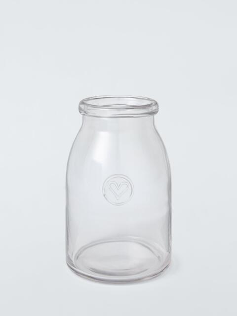 John Lewis Heart Jam Jar Vase, Clear