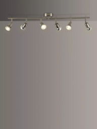 John Lewis Keely 6 Spotlight Ceiling Bar, Brushed Steel - thumbnail 1