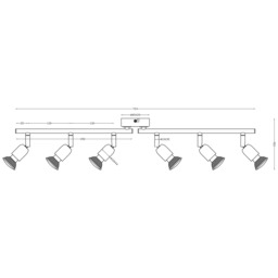 John Lewis Keely 6 Spotlight Ceiling Bar, Brushed Steel - thumbnail 6