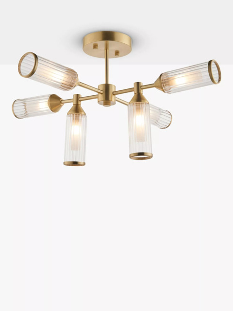Bay Lighting Aydan 6 Arm Semi Flush Ceiling Light, Gold - image 1