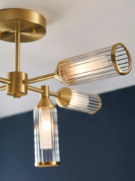 Bay Lighting Aydan 6 Arm Semi Flush Ceiling Light, Gold - thumbnail 3