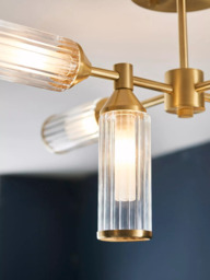 Bay Lighting Aydan 6 Arm Semi Flush Ceiling Light, Gold - thumbnail 4
