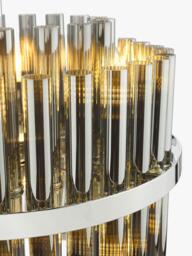 Där Imani 12 Light Ribbed Glass Pendant Ceiling Light, Chrome/Smoke - thumbnail 6