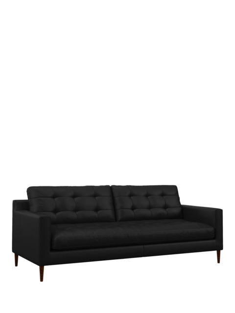John Lewis Draper II Large 3 Seater Leather Sofa, Dark Leg - image 1