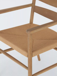 John Lewis Reed Dining Armchair, White Grain Oak - thumbnail 6