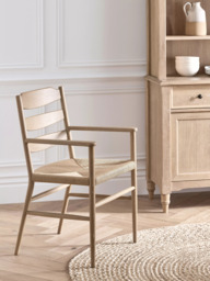 John Lewis Reed Dining Armchair, White Grain Oak - thumbnail 2