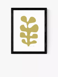 EAST END PRINTS Dan Hobday 'Seaweed Mustard' Framed Print - thumbnail 1